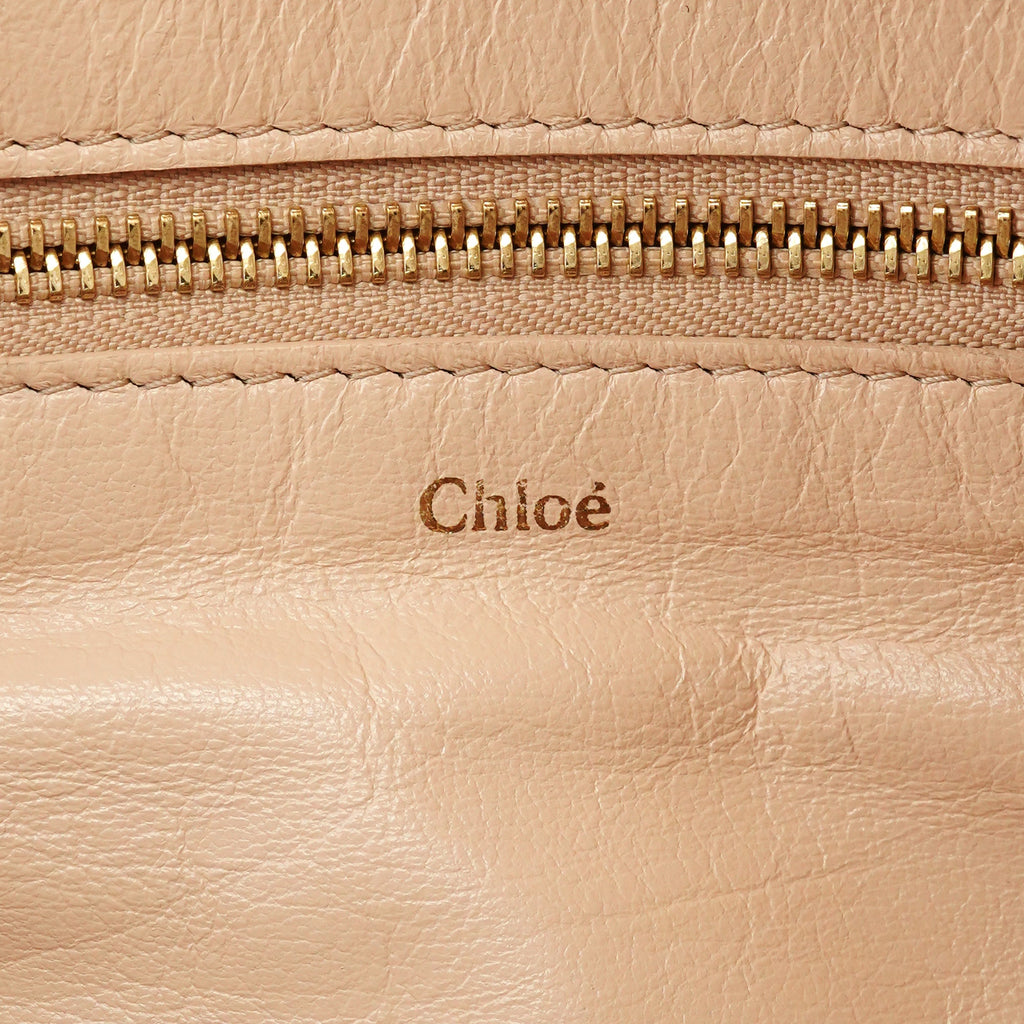 Pink Beige Leather Madeleine Boston Bag