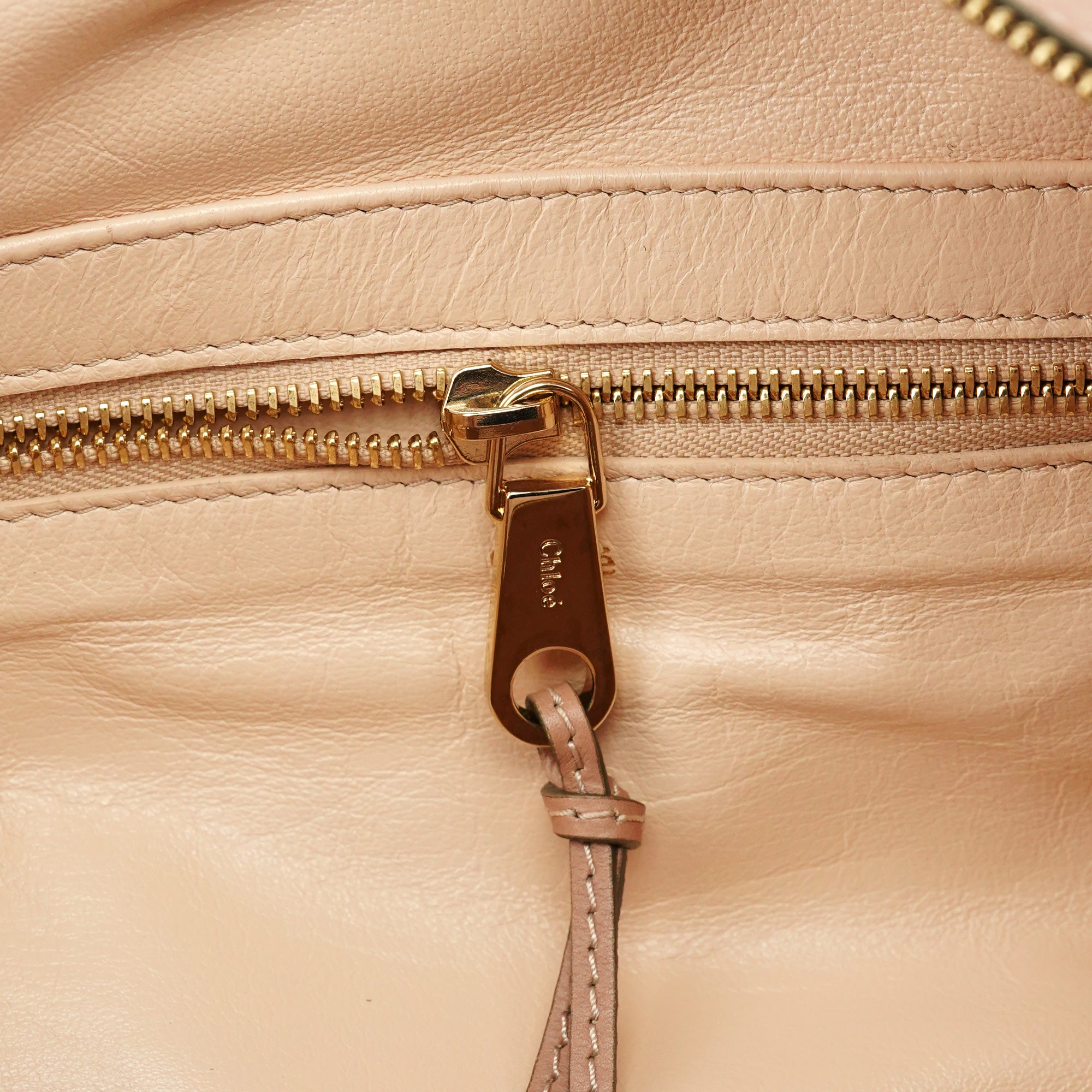 Pink Beige Leather Madeleine Boston Bag