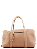 Pink Beige Leather Madeleine Boston Bag