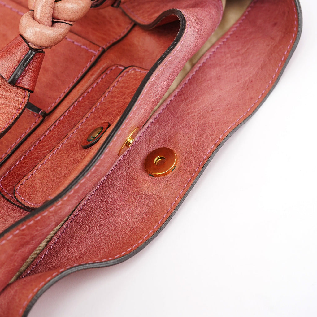 Pink Leather Héloise Hobo Shoulder Bag