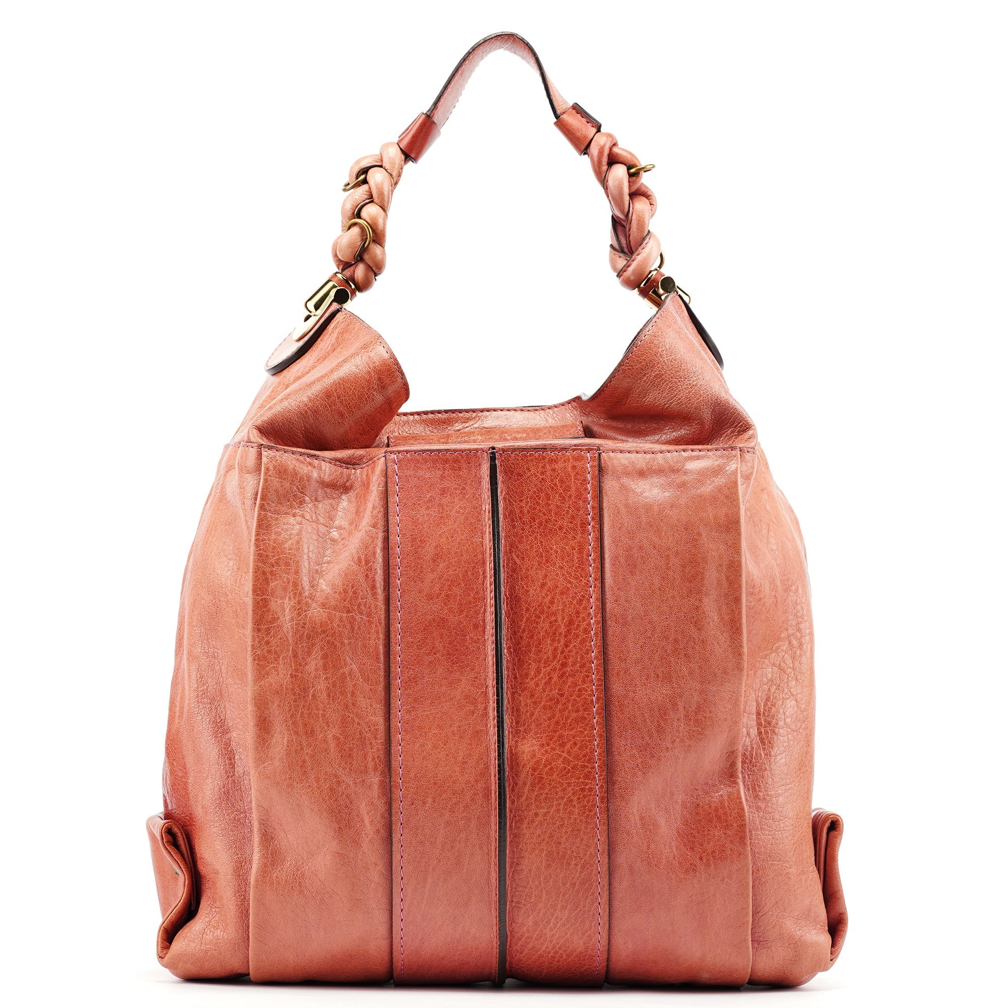 Pink Leather Héloise Hobo Shoulder Bag