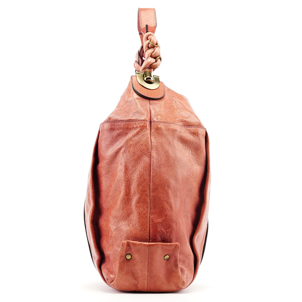 Pink Leather Héloise Hobo Shoulder Bag