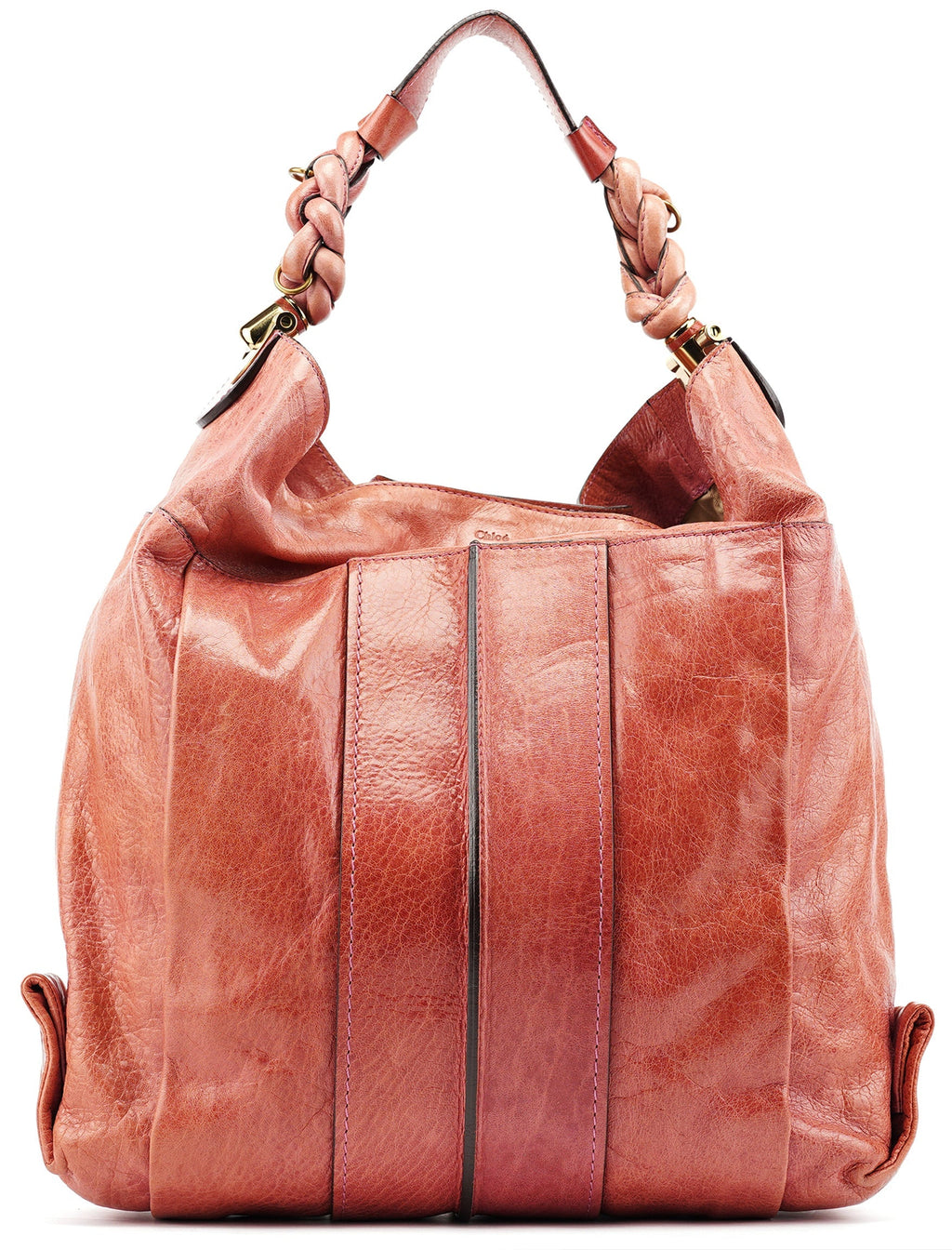 Pink Leather Héloise Hobo Shoulder Bag