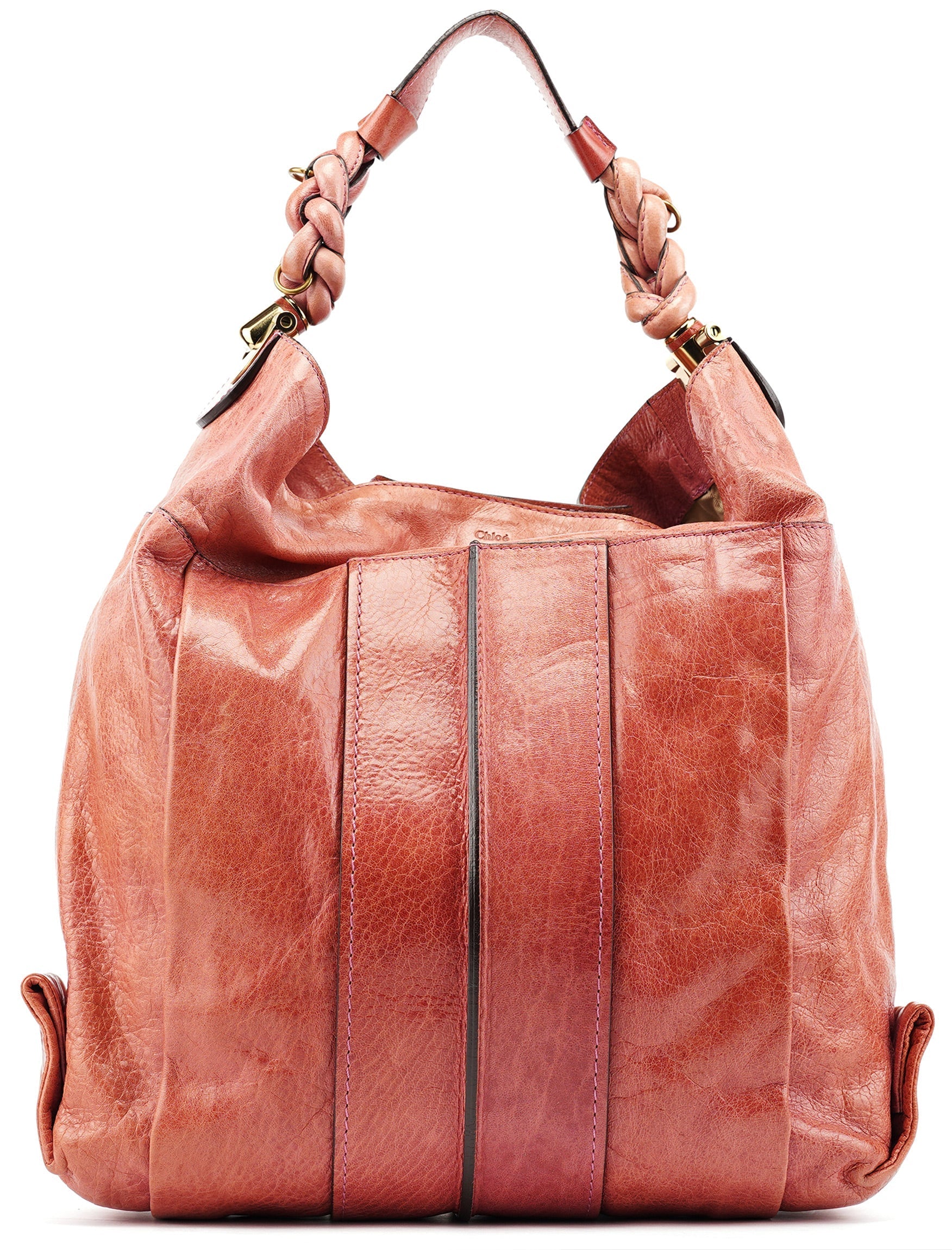 Pink Leather Héloise Hobo Shoulder Bag