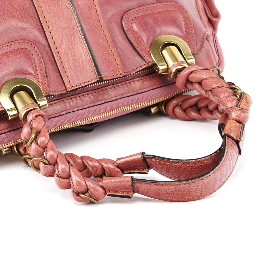 Pink Leather Heloise Tote Bag