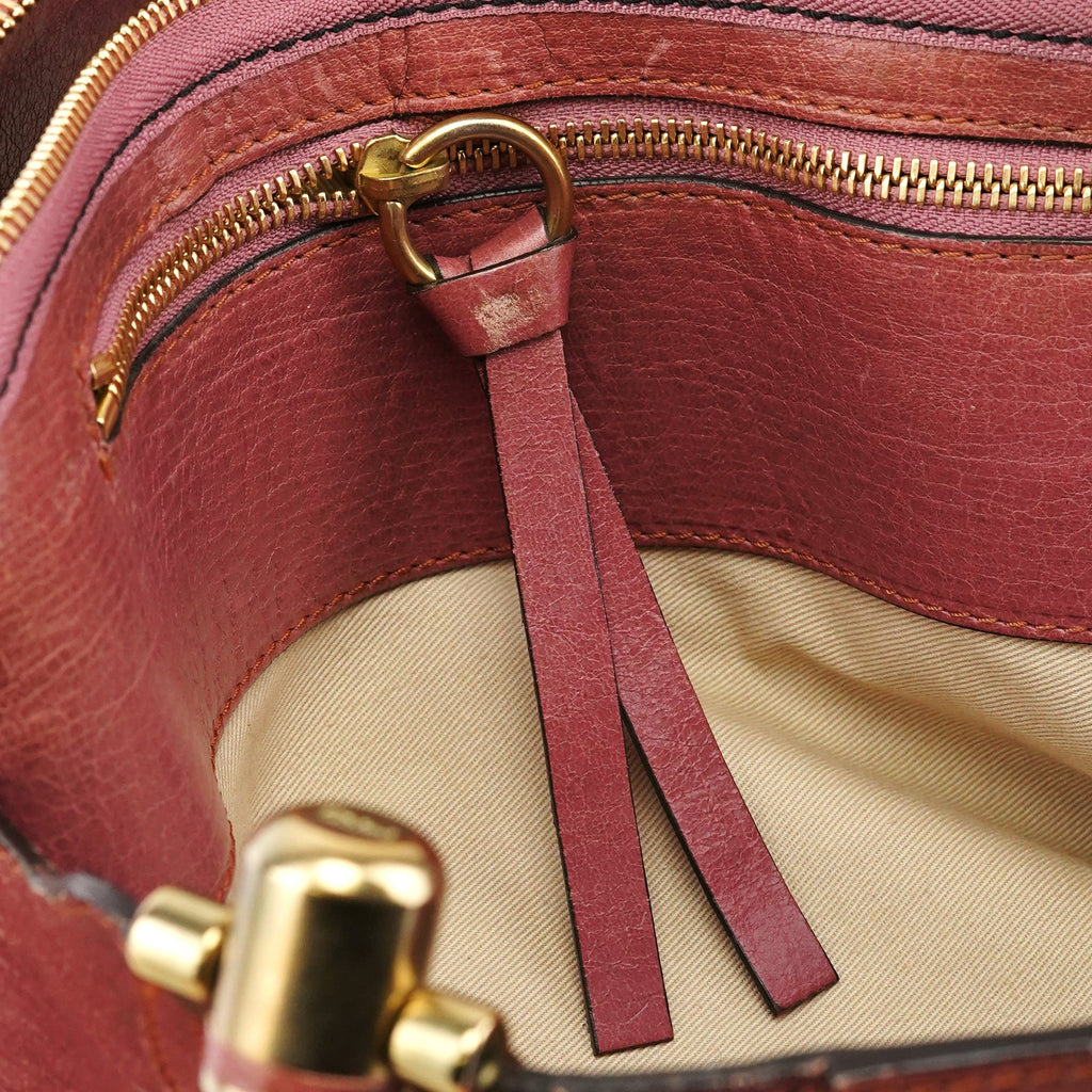 Pink Leather Heloise Tote Bag