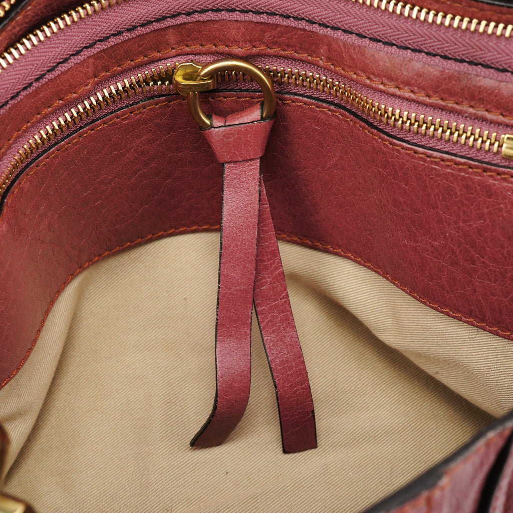 Pink Leather Heloise Tote Bag