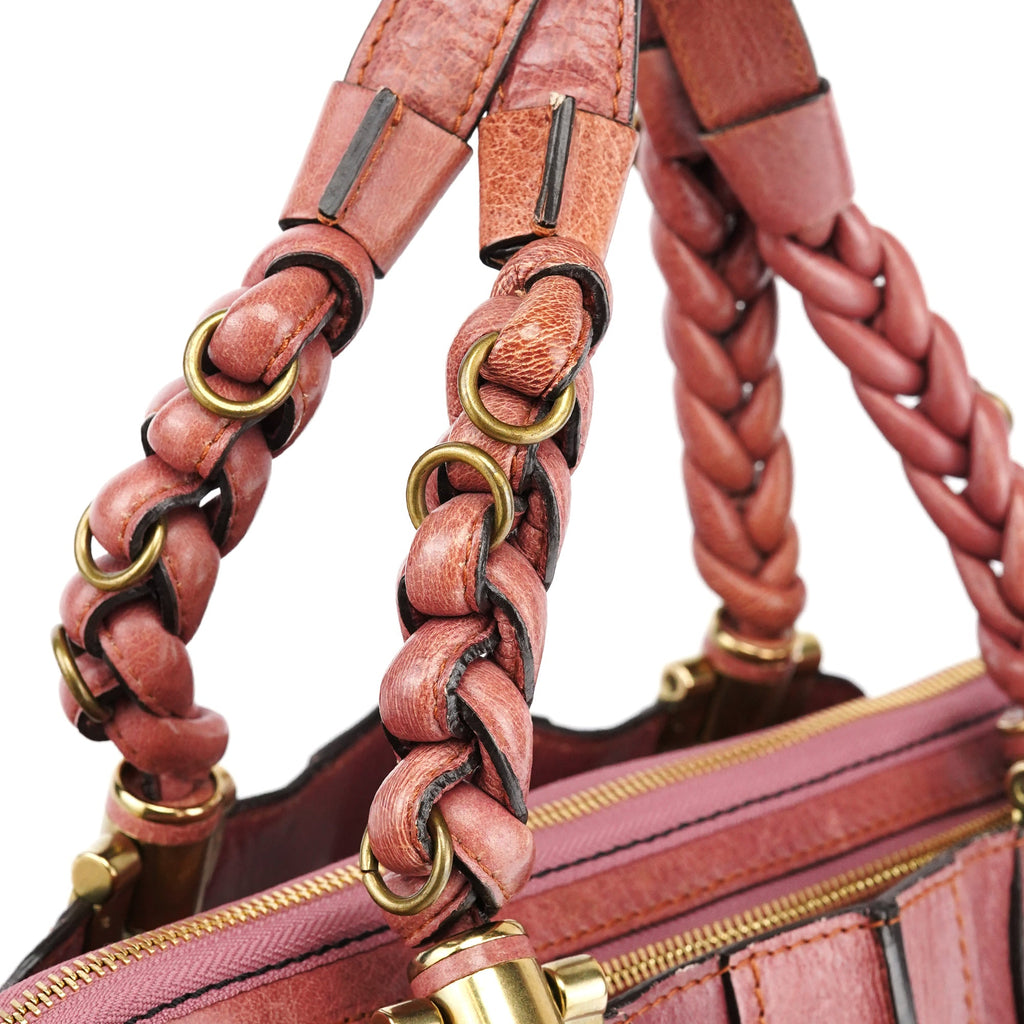 Pink Leather Heloise Tote Bag