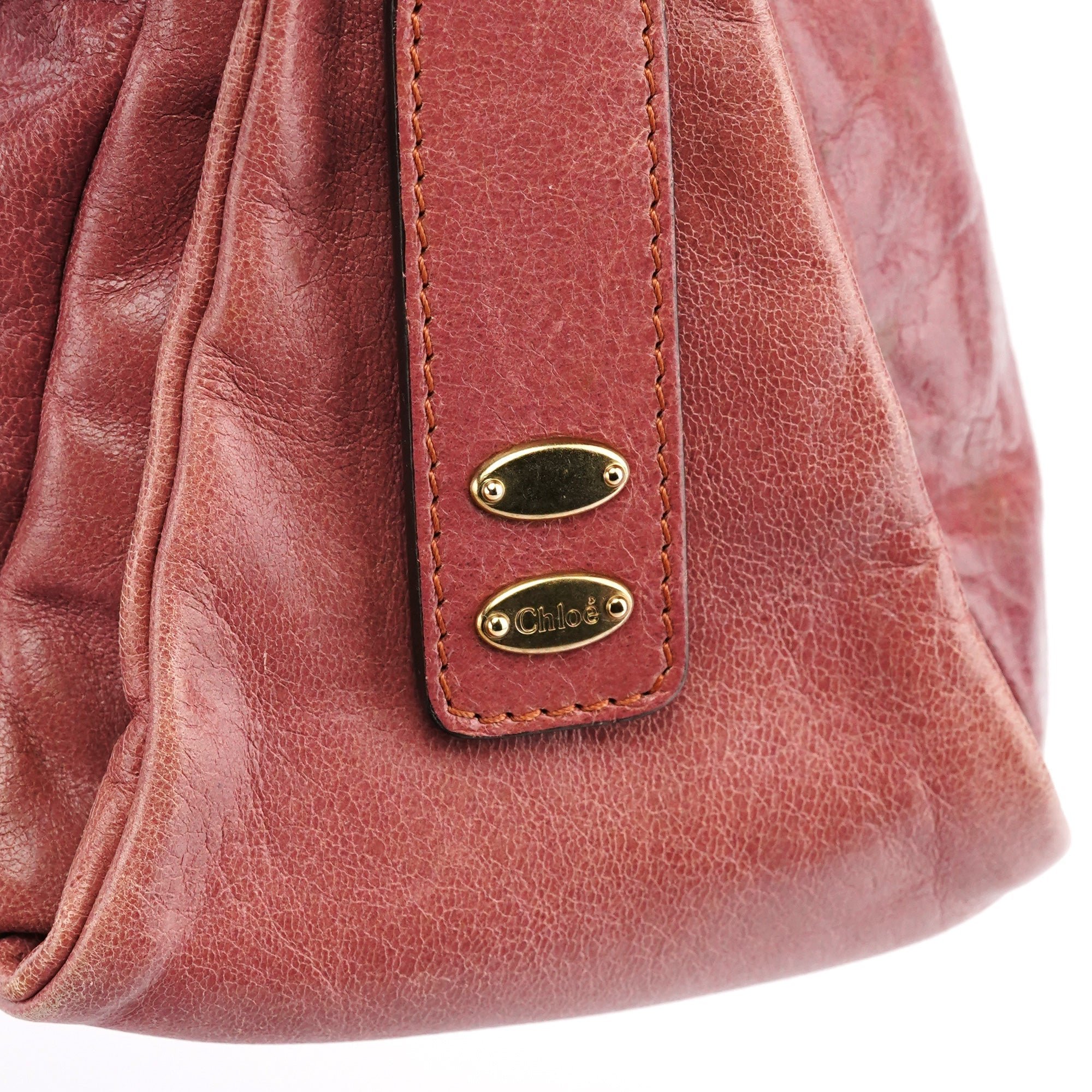 Pink Leather Heloise Tote Bag