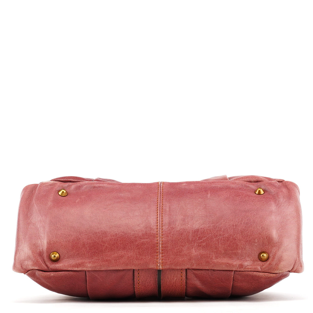 Pink Leather Heloise Tote Bag