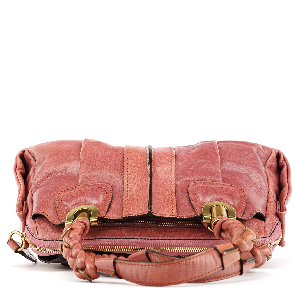 Pink Leather Heloise Tote Bag