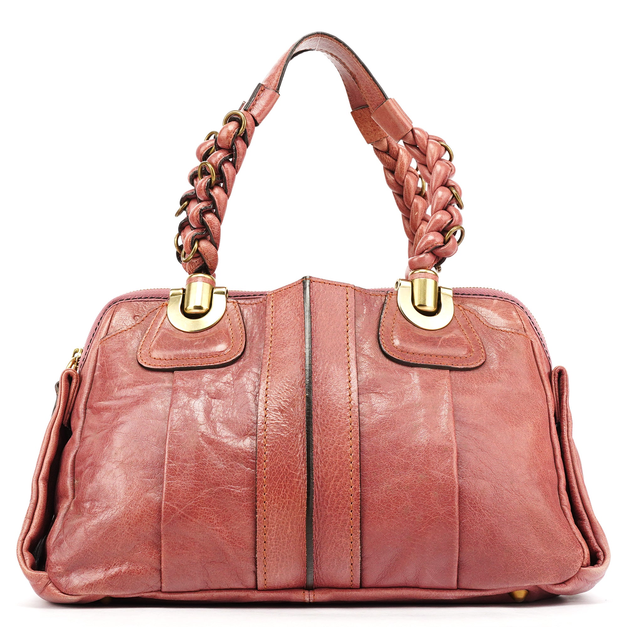 Pink Leather Heloise Tote Bag