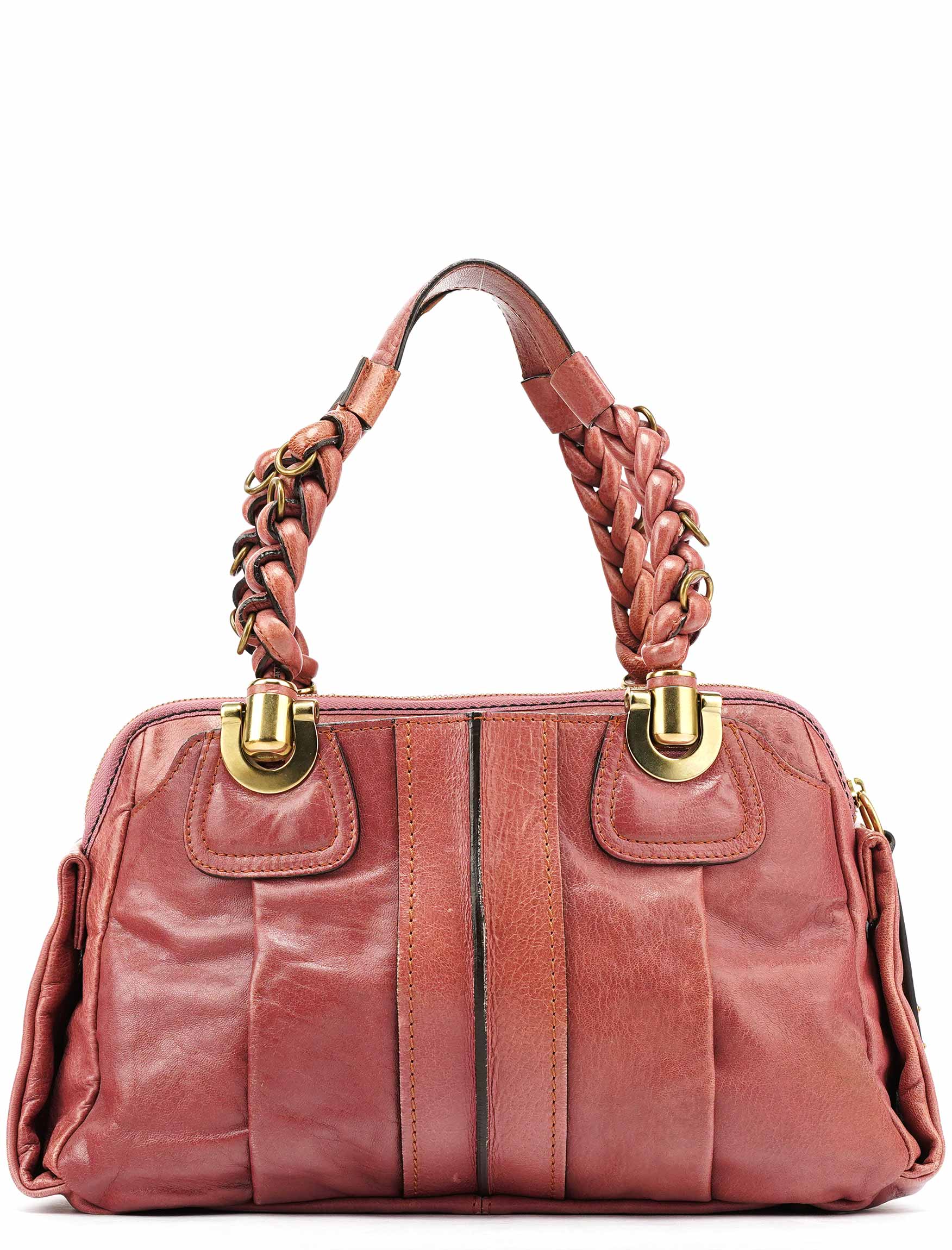 Pink Leather Heloise Tote Bag