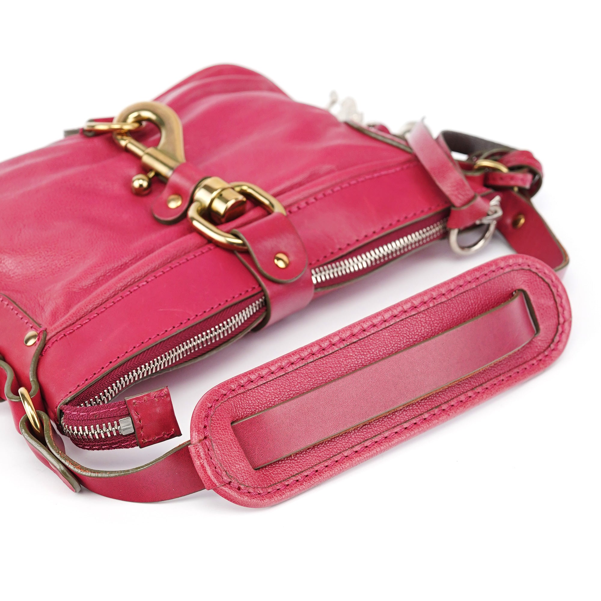 Pink Leather Kerala Shoulder Bag