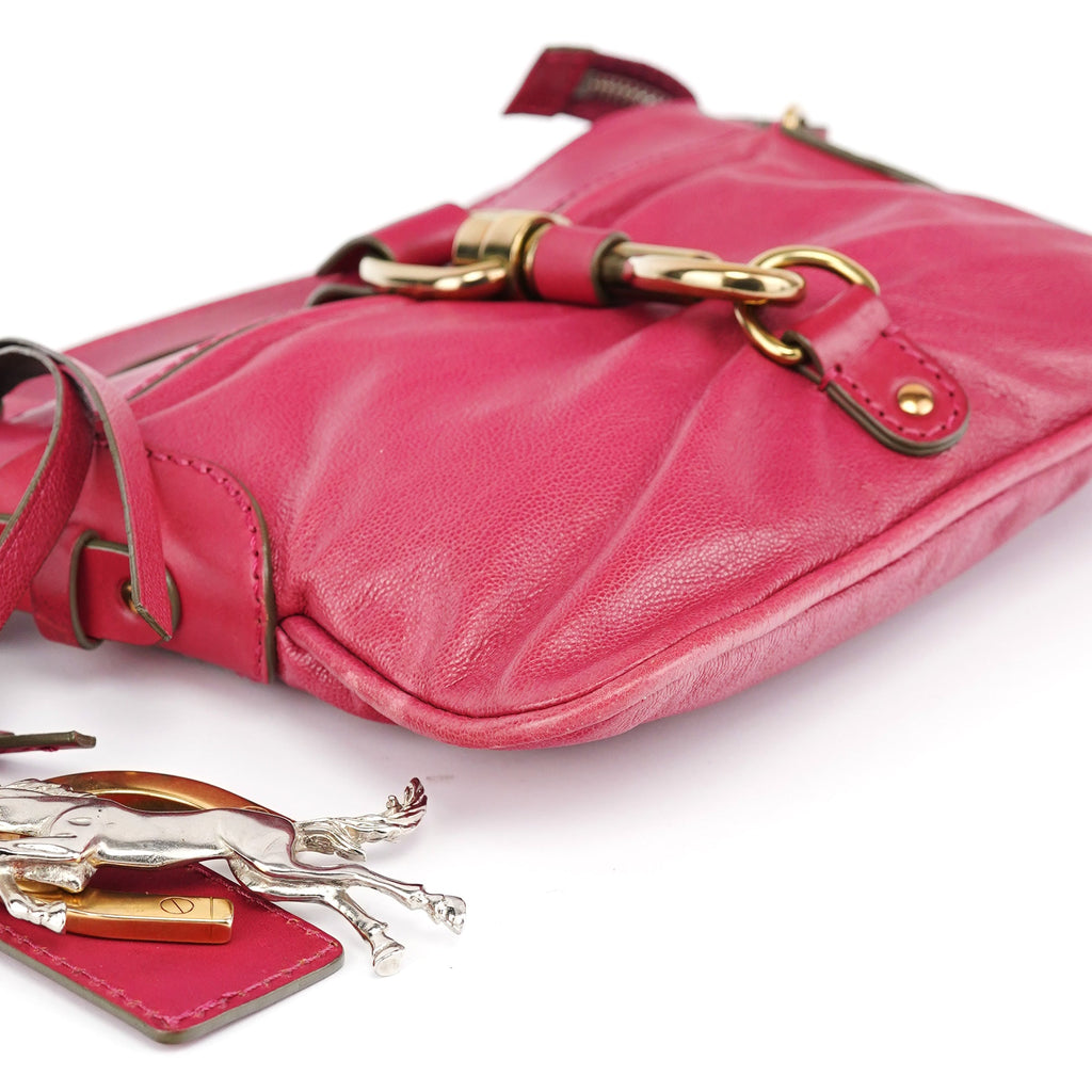 Pink Leather Kerala Shoulder Bag