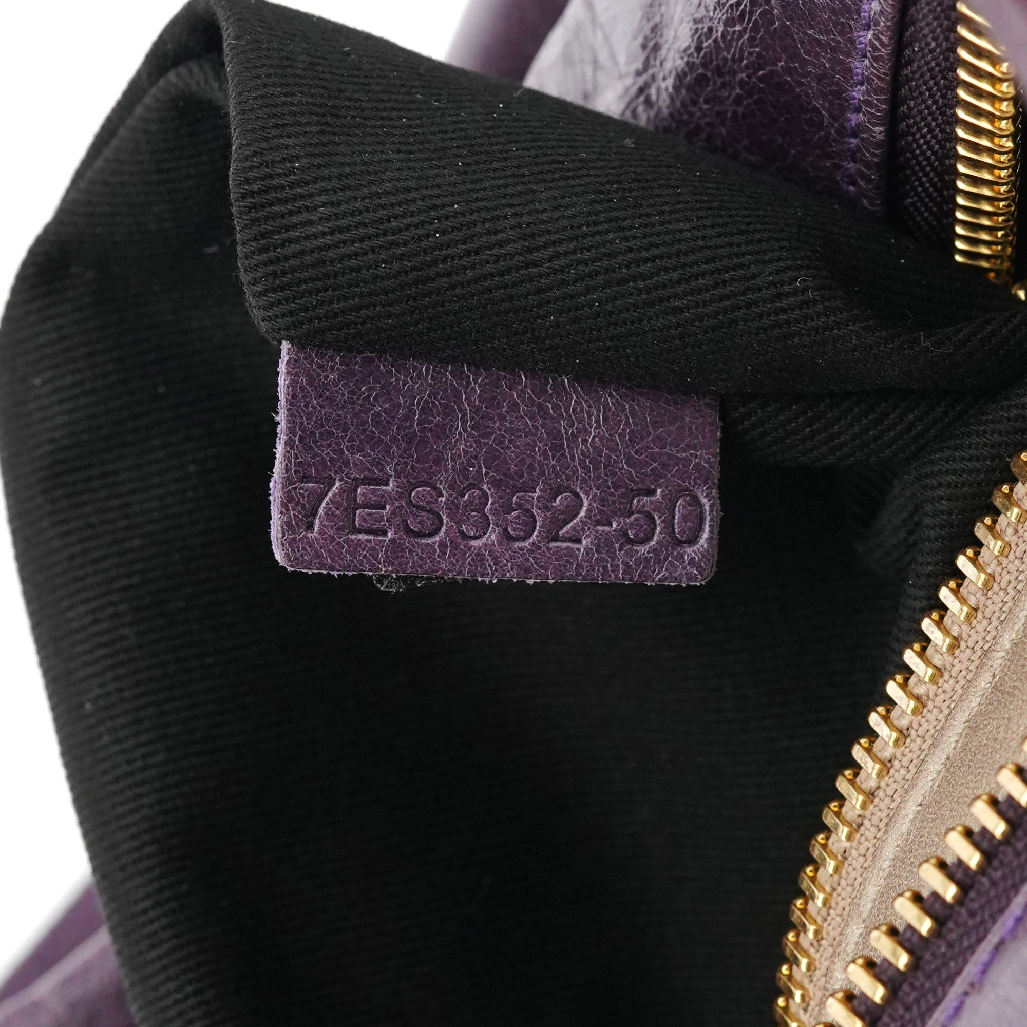 Purple Leather Bay Tote Bag
