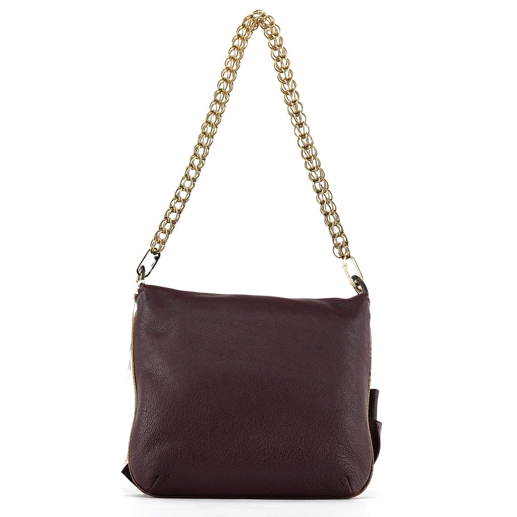 Purple Leather Bow Chain Shoulder Bag