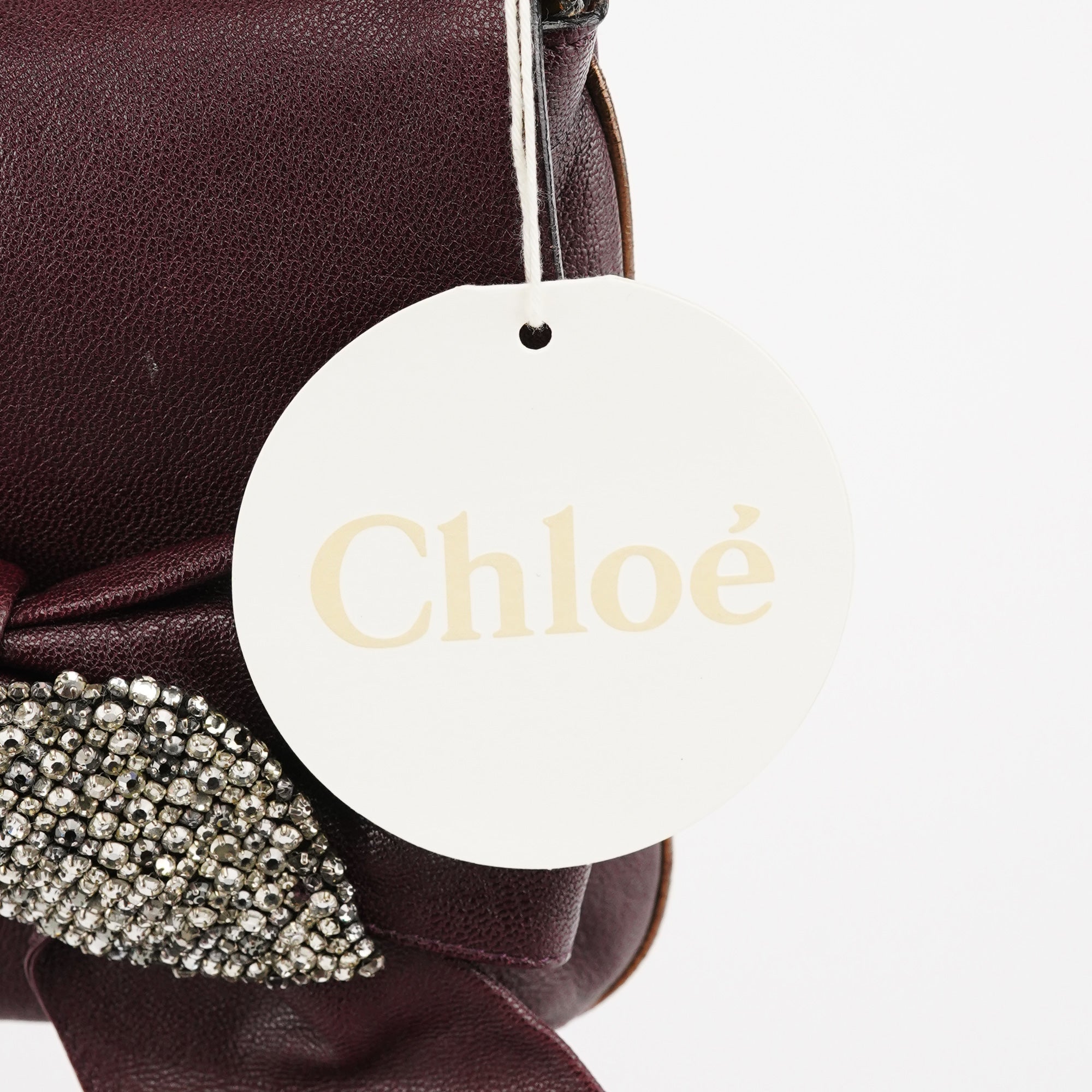 Purple Leather Bow Chain Shoulder Bag