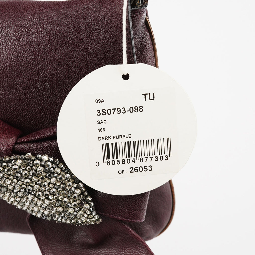 Purple Leather Bow Chain Shoulder Bag