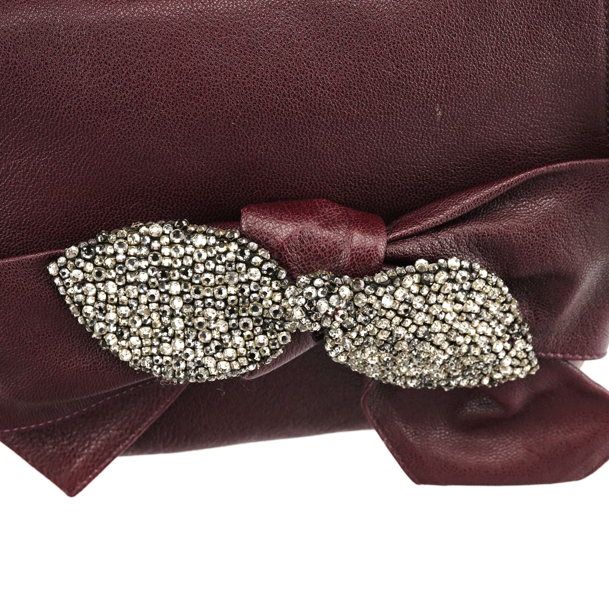 Purple Leather Bow Chain Shoulder Bag
