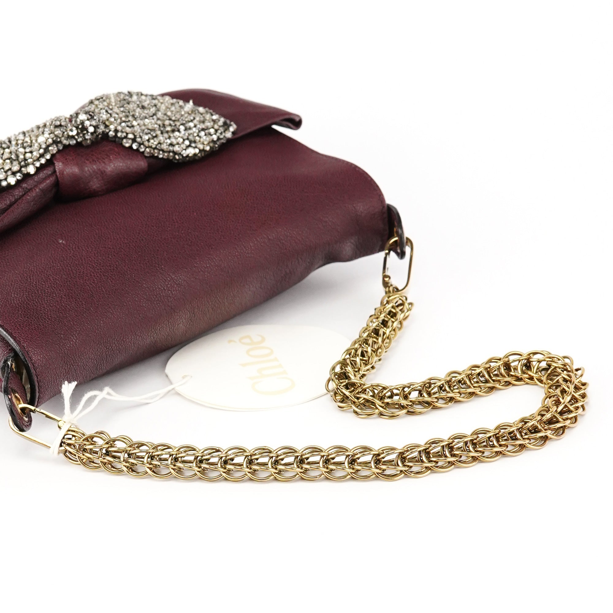 Purple Leather Bow Chain Shoulder Bag