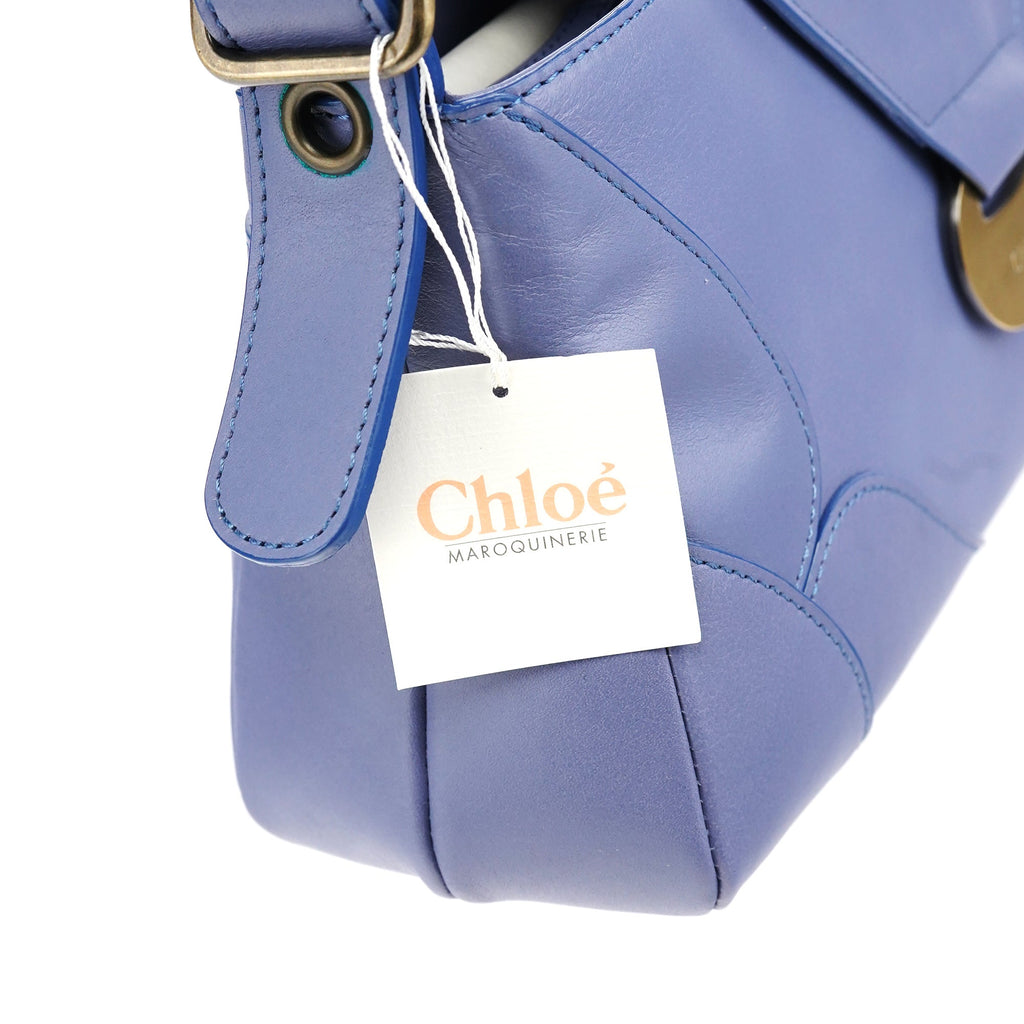 Purple Leather Flap Shoulder Bag