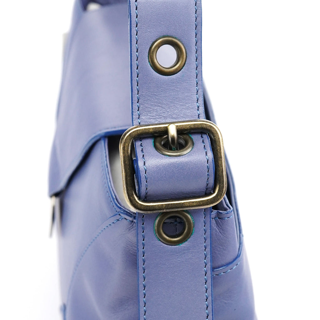 Purple Leather Flap Shoulder Bag