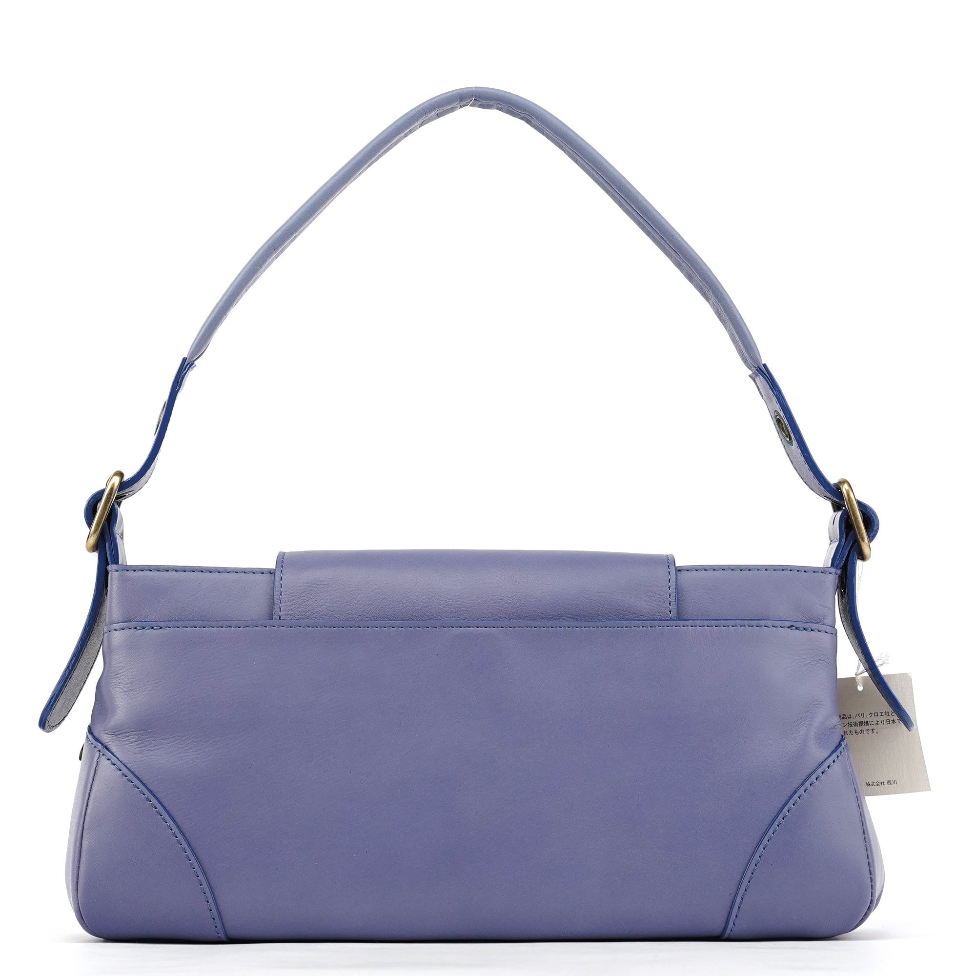 Purple Leather Flap Shoulder Bag