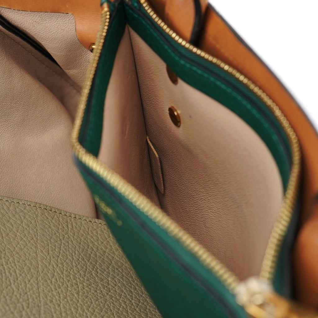 Racing Green Leather Tote Bag