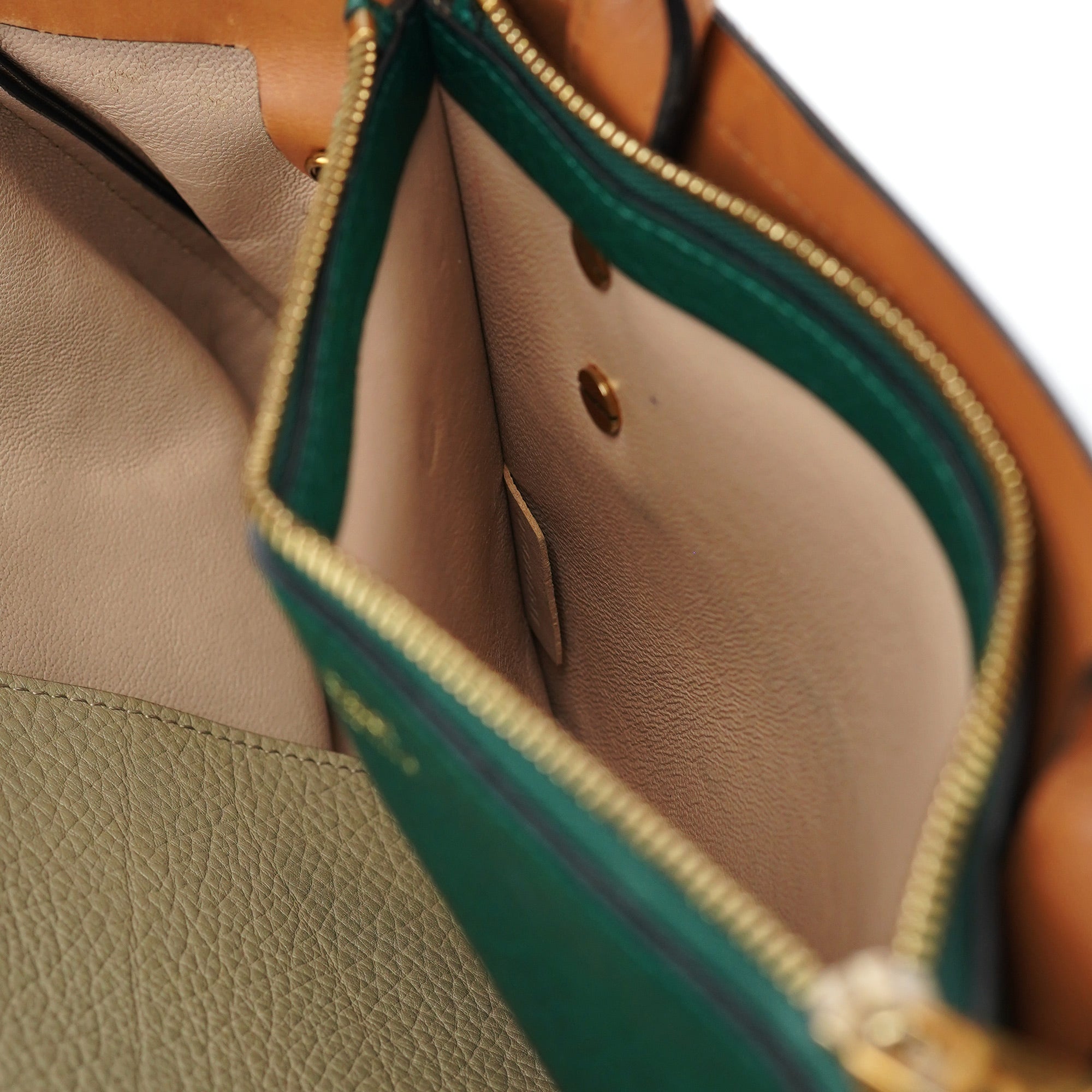 Racing Green Leather Tote Bag