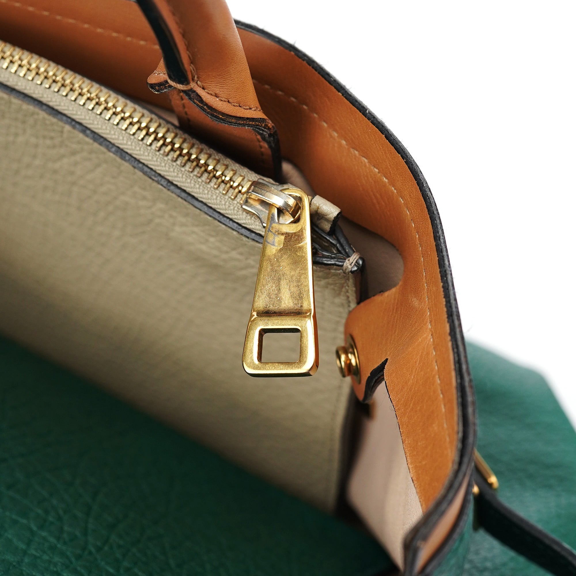 Racing Green Leather Tote Bag