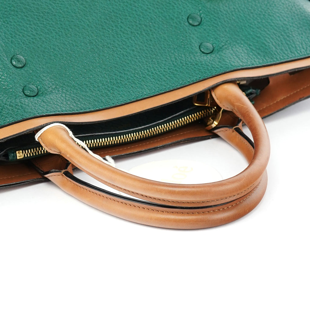 Racing Green Leather Tote Bag