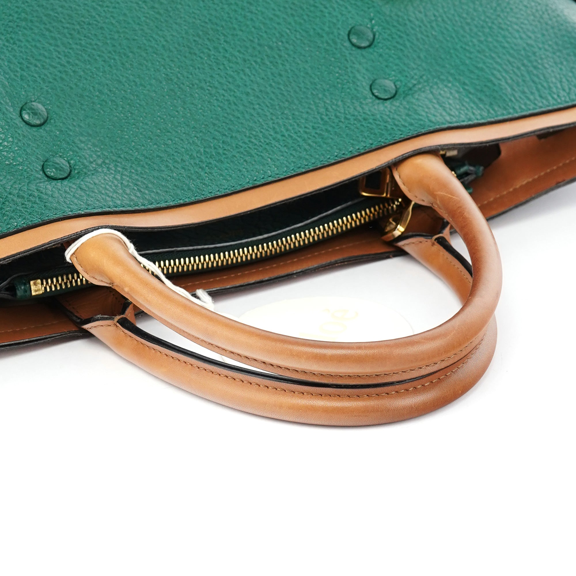 Racing Green Leather Tote Bag