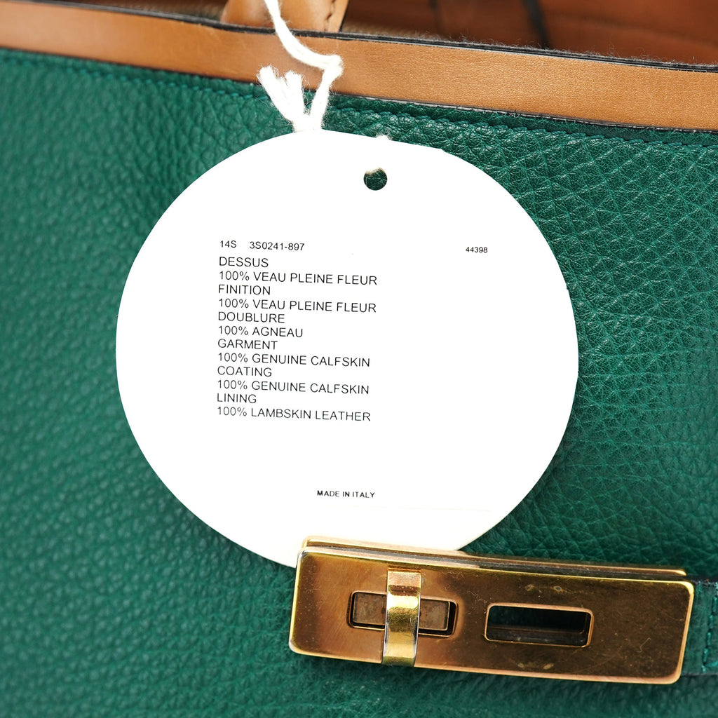 Racing Green Leather Tote Bag
