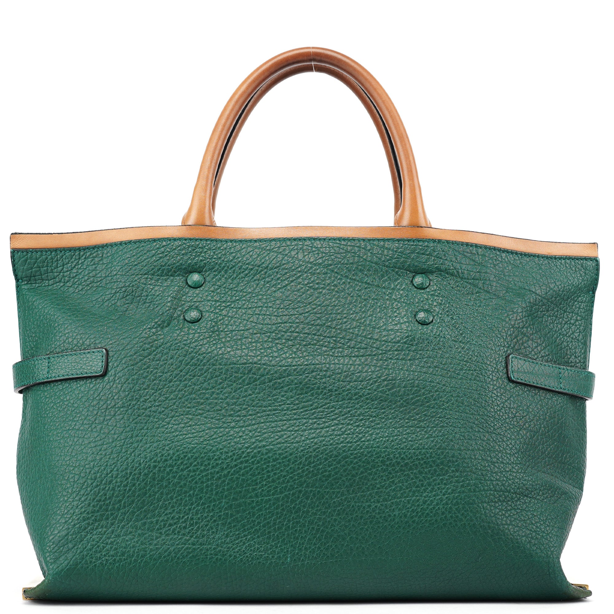 Racing Green Leather Tote Bag