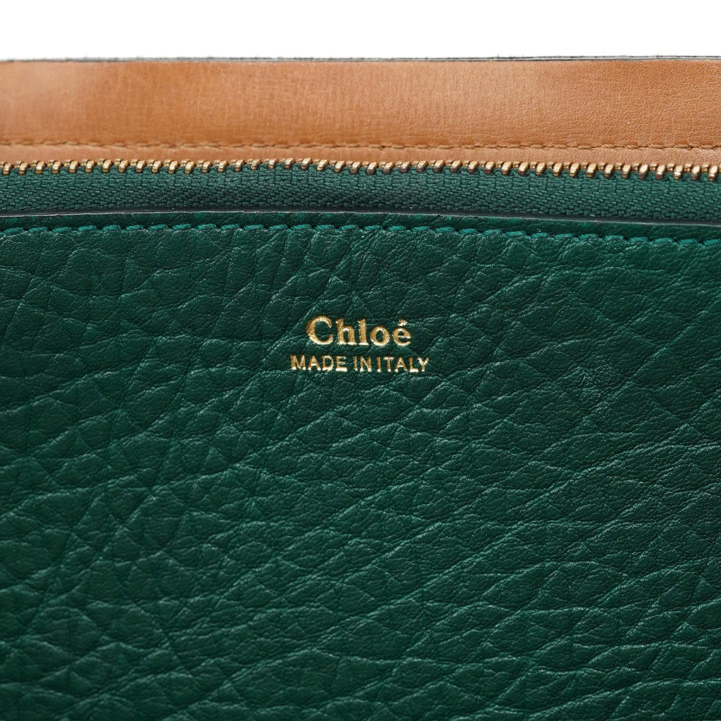 Racing Green Leather Tote Bag