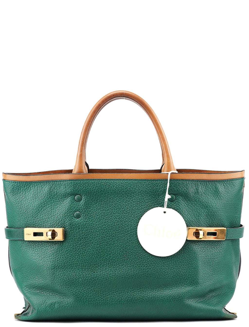 Racing Green Leather Tote Bag