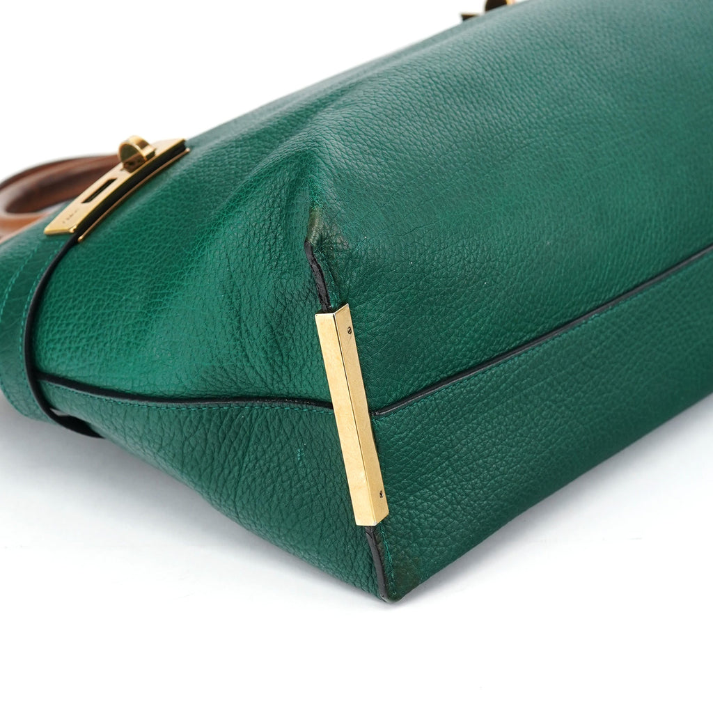 Racing Green Leather Tote Bag