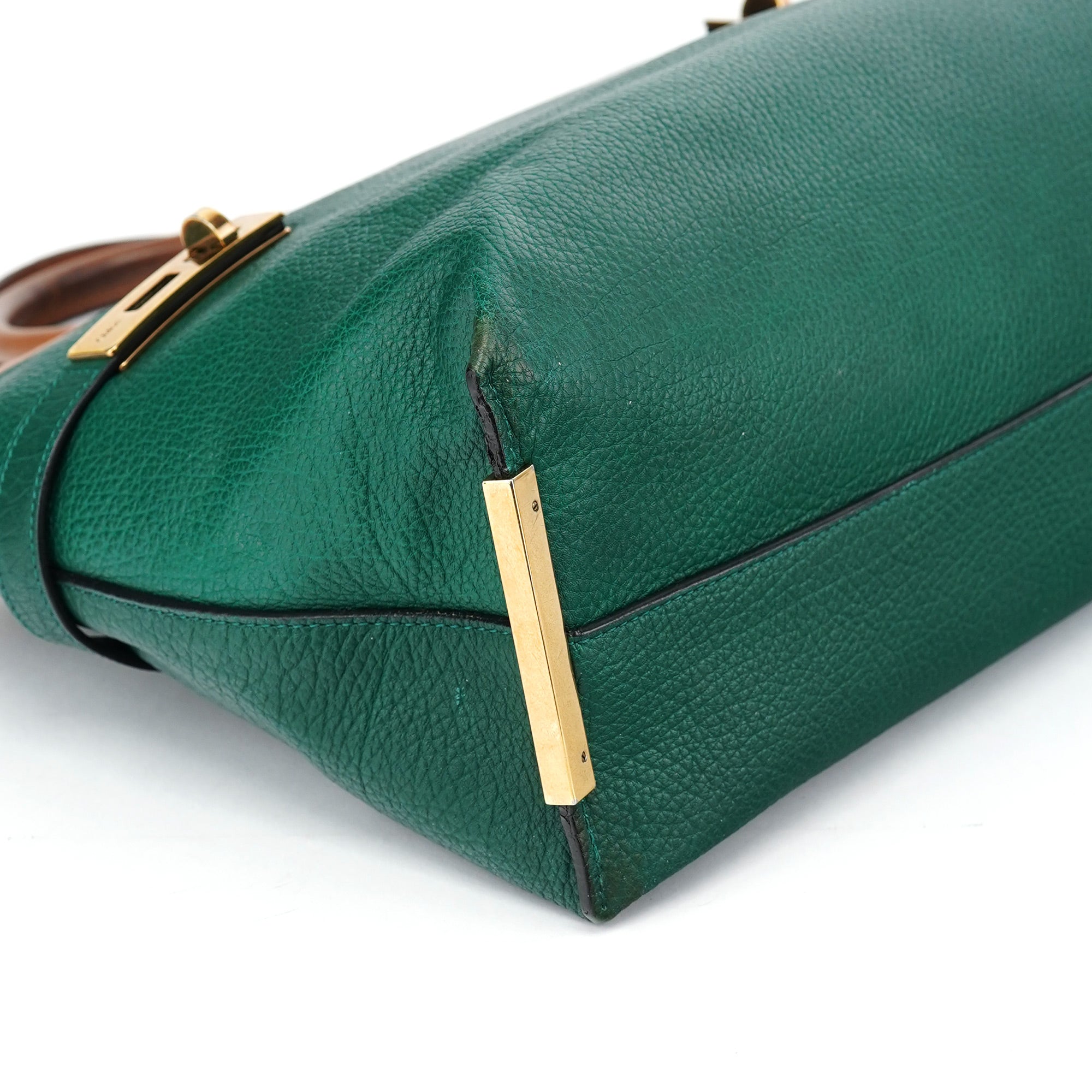Racing Green Leather Tote Bag