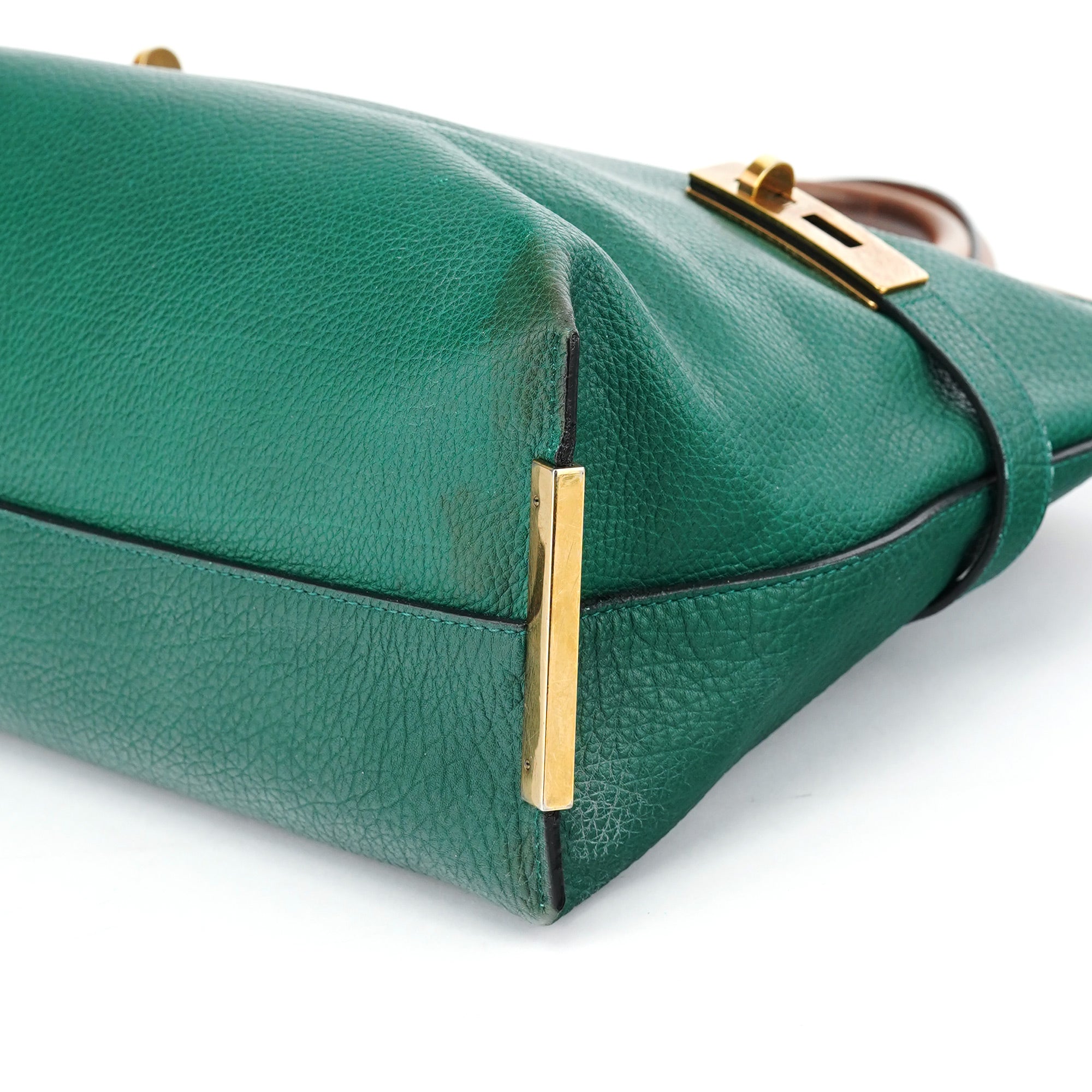 Racing Green Leather Tote Bag