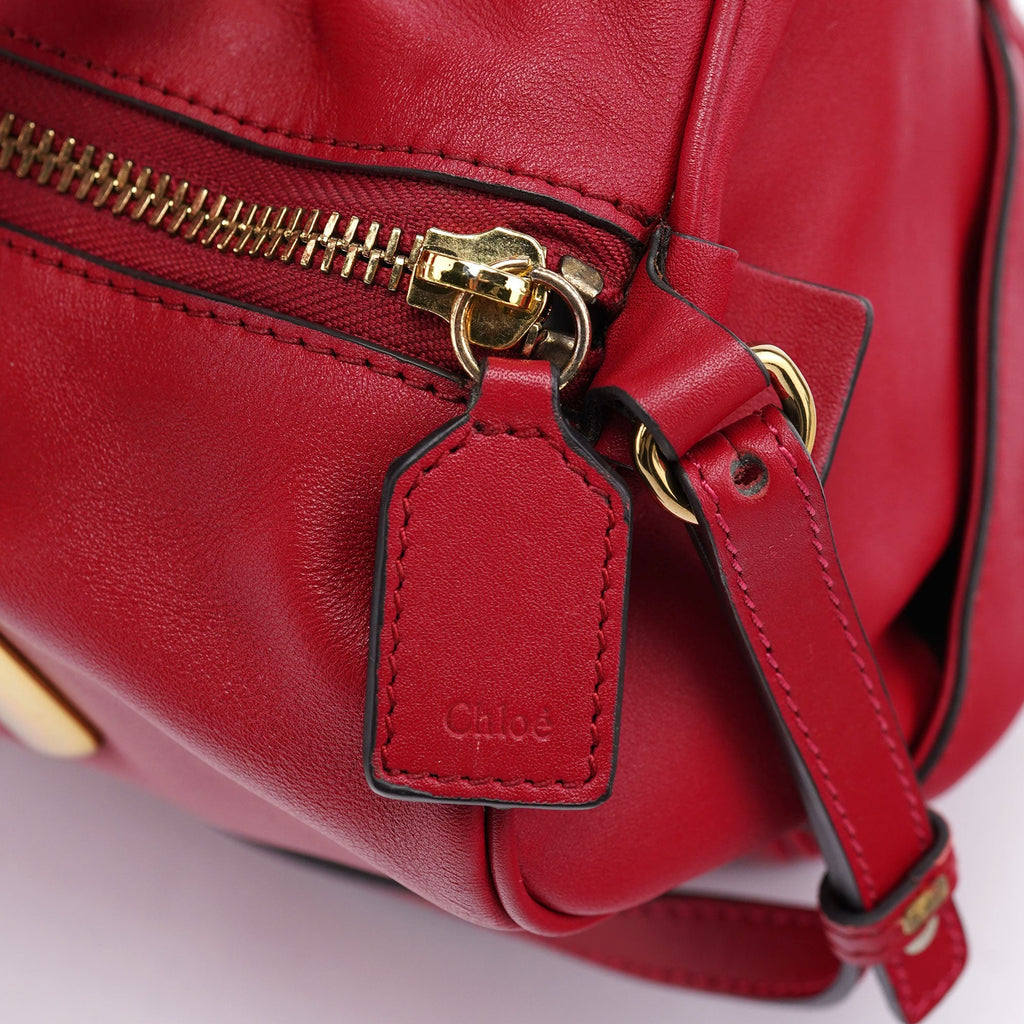 Red Calfskin Knot 2-Way Tote Bag