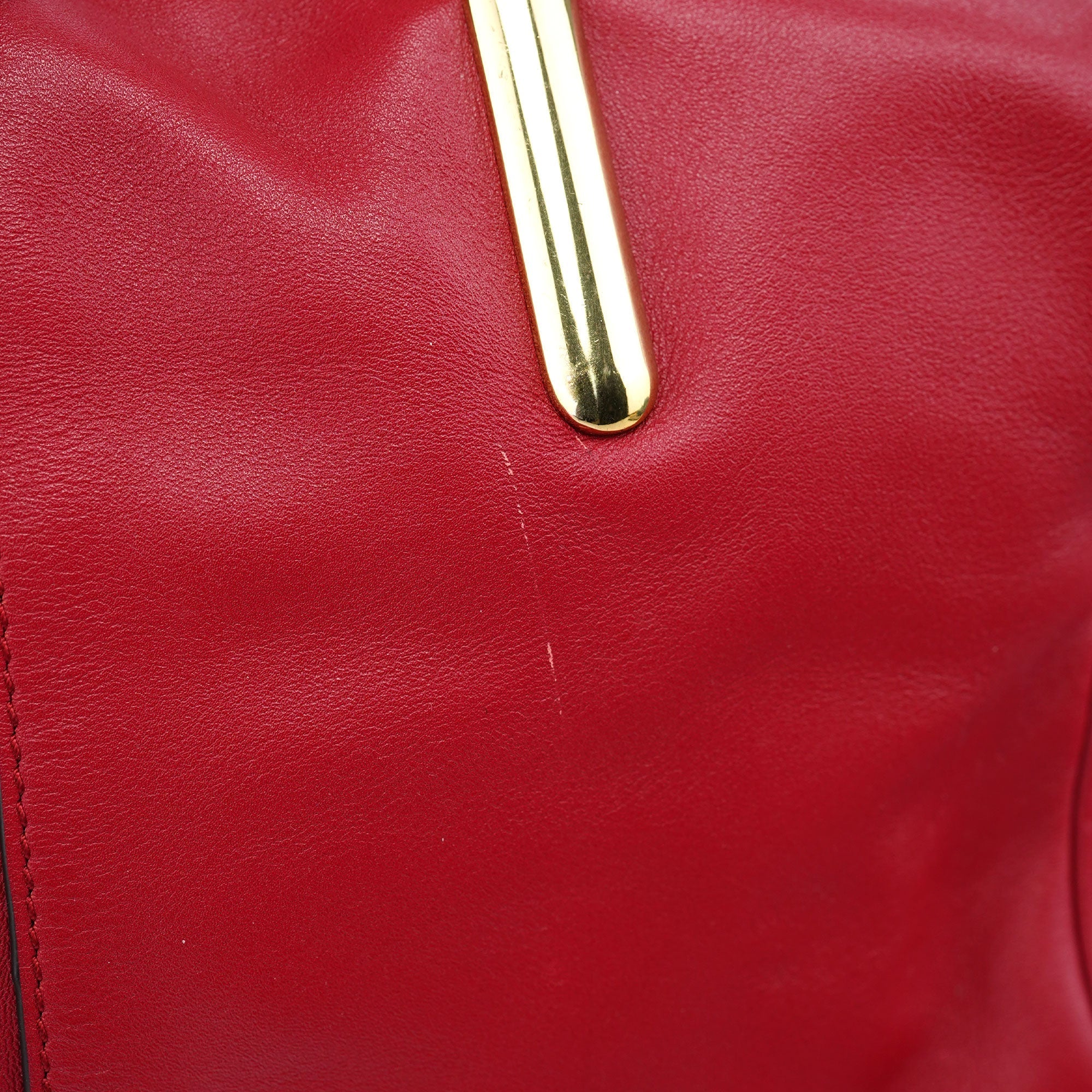 Red Calfskin Knot 2-Way Tote Bag