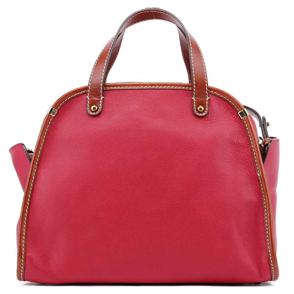 Red Leather 2-Way Tote Bag