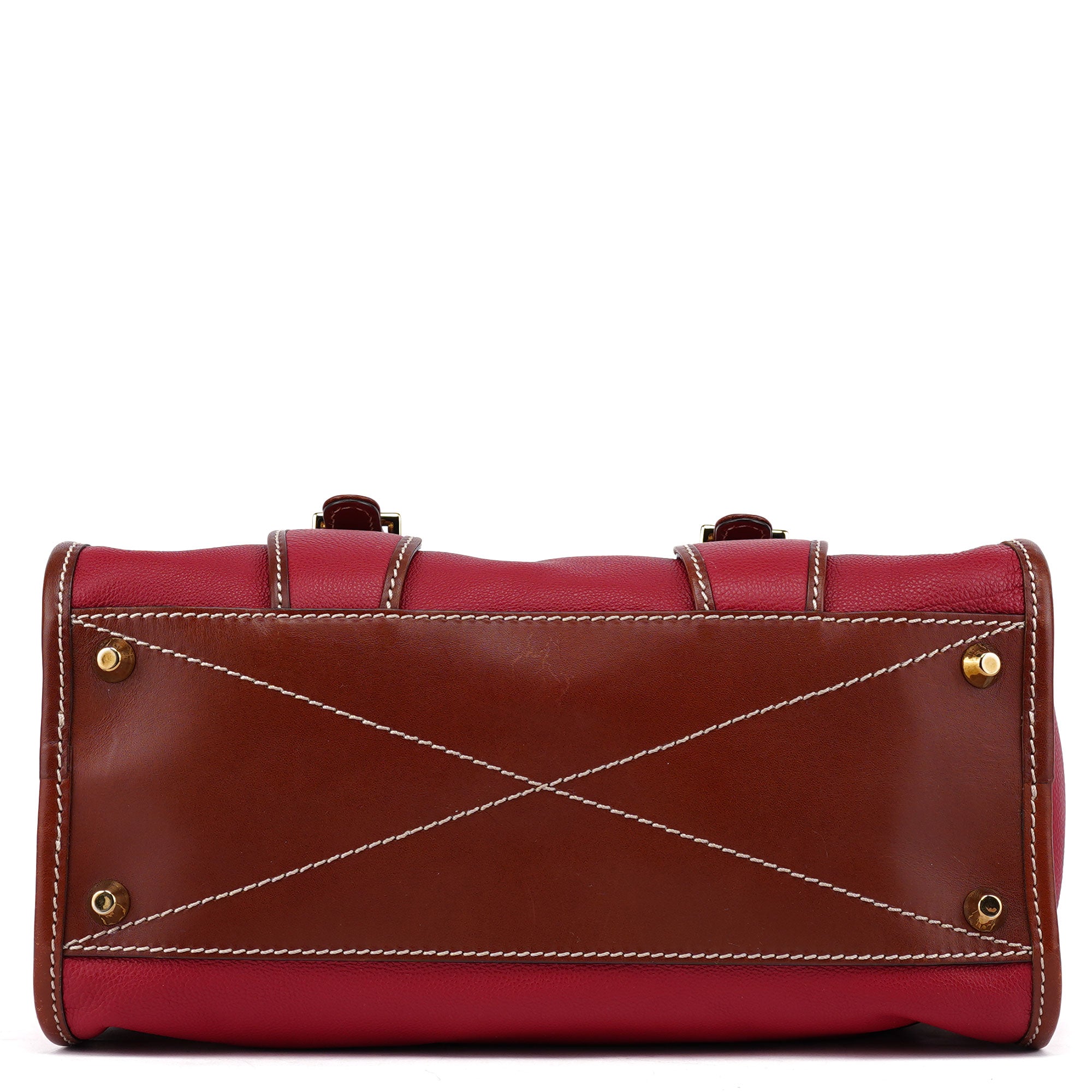 Red Leather 2-Way Tote Bag