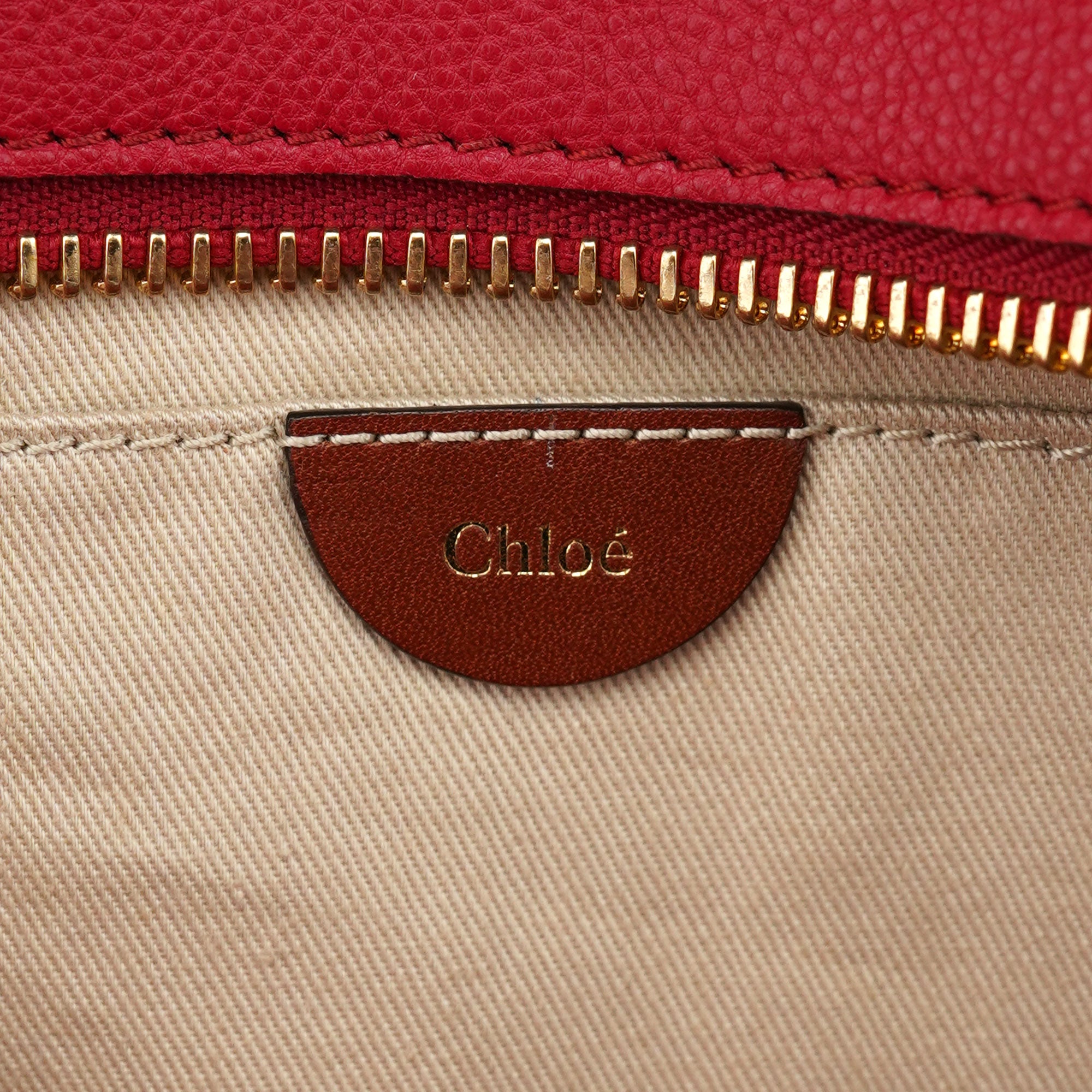 Red Leather 2-Way Tote Bag