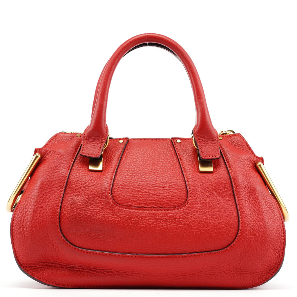 Red Leather 2-Way Tote Bag