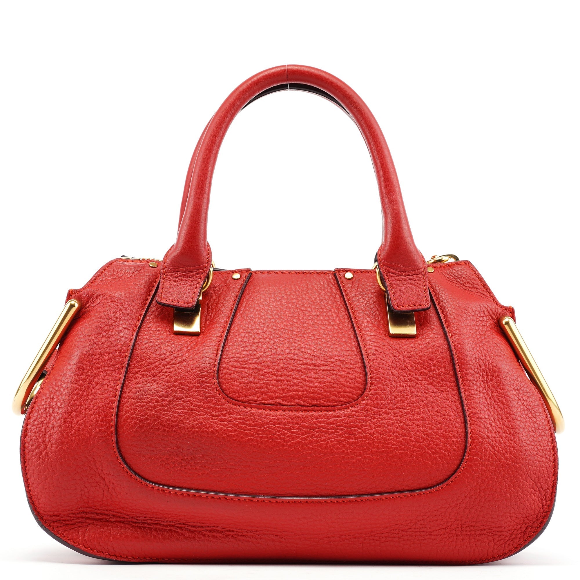 Red Leather 2-Way Tote Bag