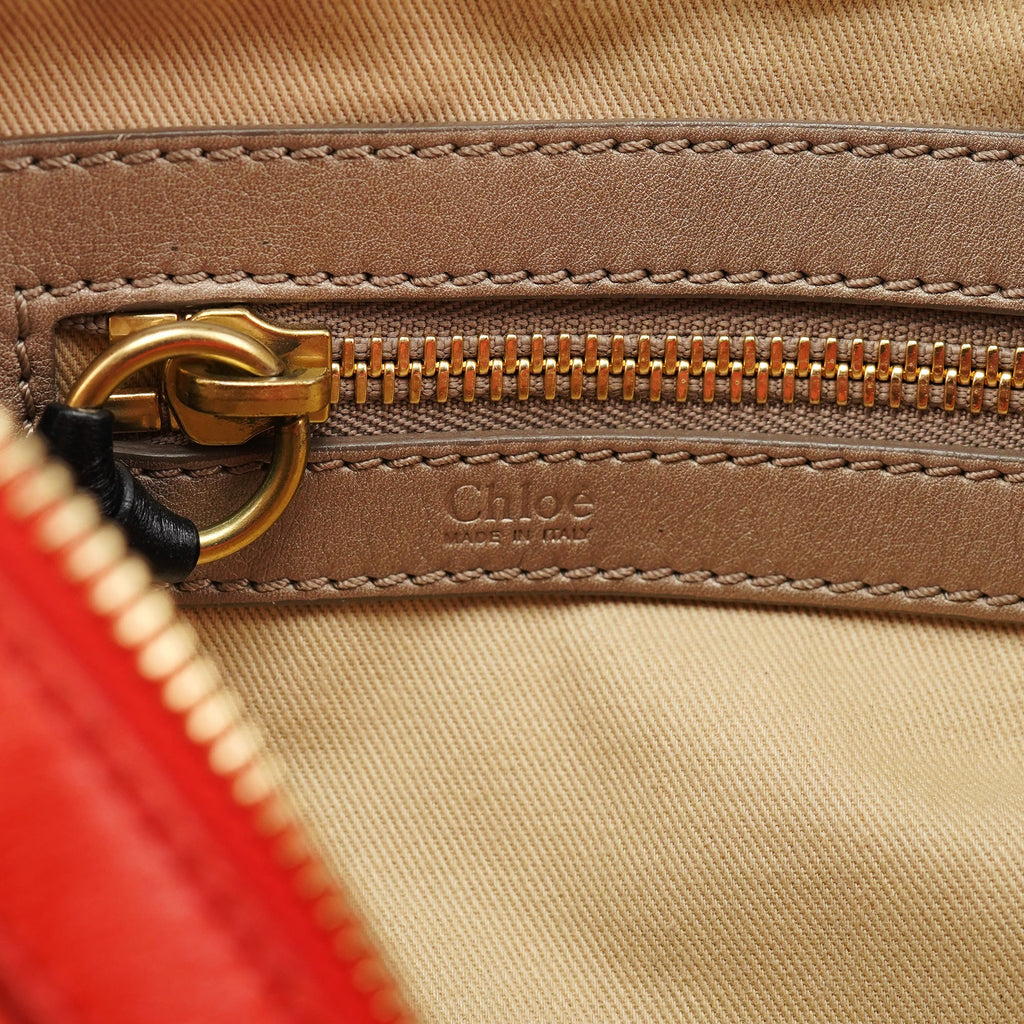 Red Leather Bay Tote Bag