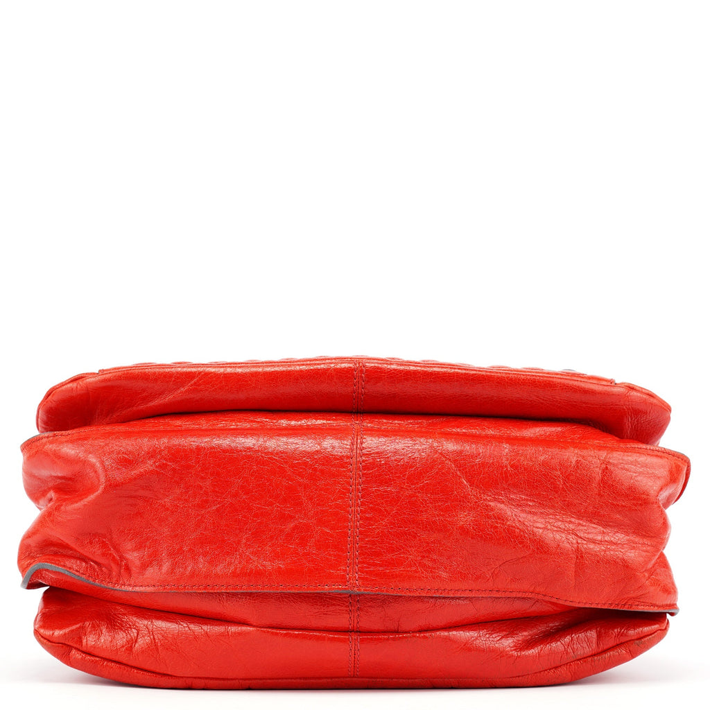 Red Leather Bay Tote Bag