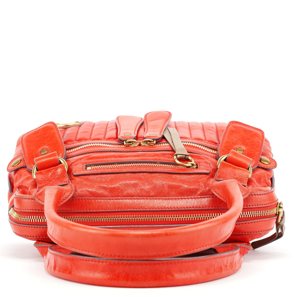 Red Leather Bay Tote Bag